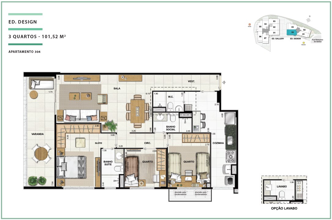 Apartamento Ed. Design 03 quartos | 101,52m² | Open Gallery & Design – Laranjeiras - Rio de Janeiro - Rio de Janeiro Apartamento Ed. Design 03 quartos | 101,52m² | Open Gallery & Design – Apartamento em Laranjeiras - Rio de Janeiro - Rio de Janeiro